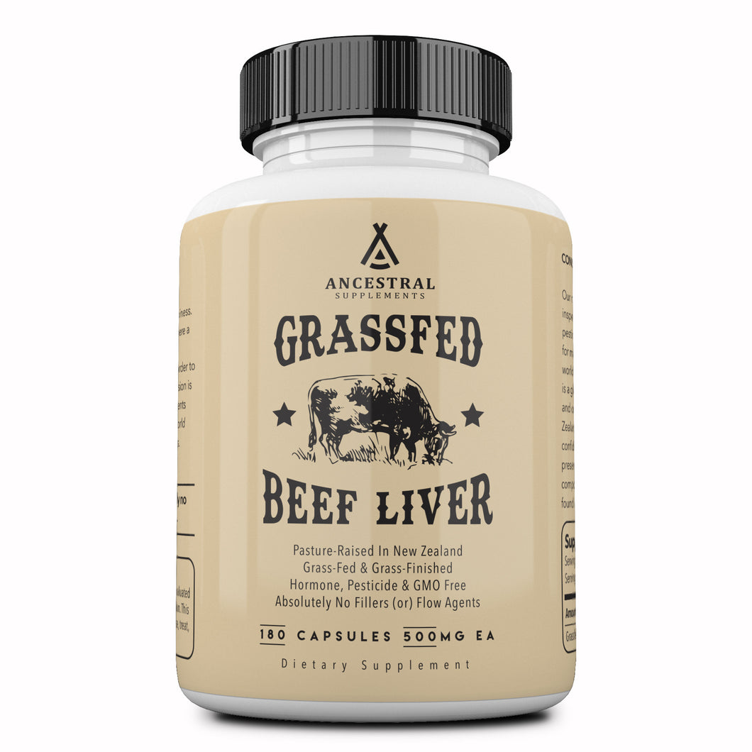 Grass Fed Desiccated Beef Liver Capsules by Ancestral Supplements