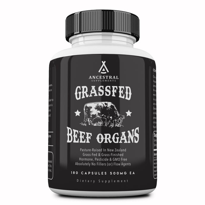 Grass Fed Desiccated Beef Organs (Liver, Heart, Kidney, Pancreas, Spleen) by Ancestral Supplements